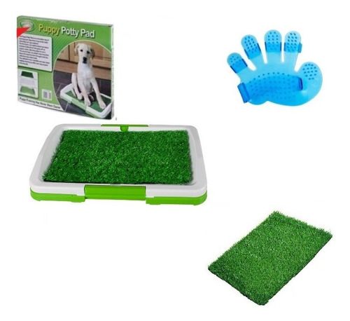 Baño Para Perros Puppy Potty + Grass Sintético + Guante