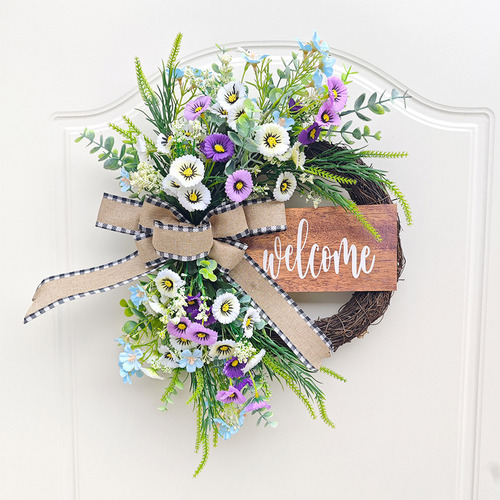 Una Corona De Flores De Primavera Para Colgar En Forma De La