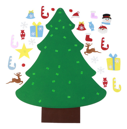 Set De Árbol De Navidad De Fieltro Para Colgar En La Pared,