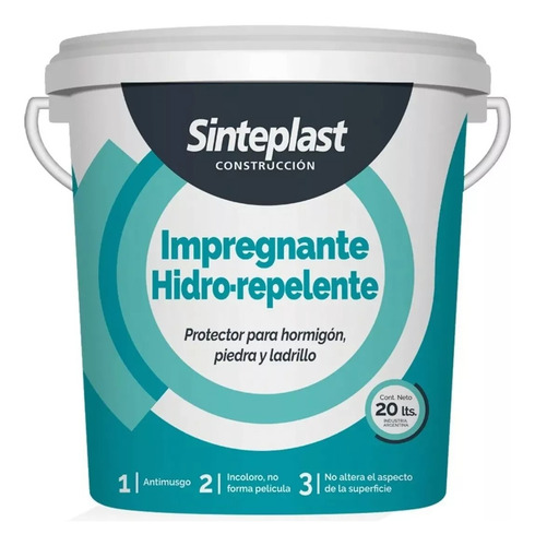 Imagen 3 de 3 de Impregnante Hidro Repelente 20kg Sinteplast