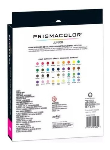 Lápices Color Pastel Metálico Prismacolor Junior 36 Colores