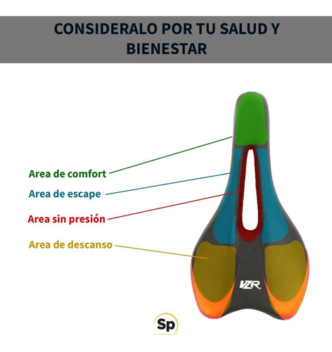 Imagen 7 de 8 de Asiento Negro/rojo Vzr Para Bicicleta Ruta / Montaña