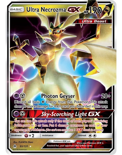 Cartas Pokemon Ultra Necrozma Gx 95/131 Forbidden Light Fli (Usado)