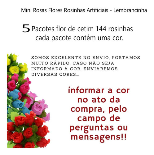 720 Mini Rosas Flores Rosinhas Artificiais Cetim 5 Pacote | Parcelamento  sem juros