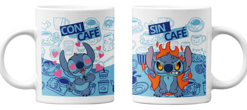 Tazones Tazas Blancas Stitch Lilo Y Stitch Con Y Sin Cafe