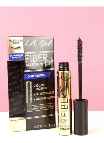 Mascara Pestañas L.a. Girl Fiber Lash Dimensional 8ml Color Negro Intenso