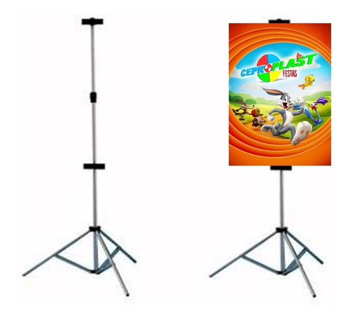 03 Porta Banner C/ Garras 2,20mt Tripé Ceproplast Imediato
