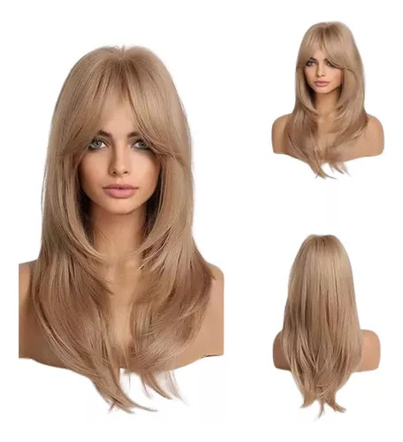 Peluca de cabello sintético Other,long blonde wig, wig long blonde wig de 60cm tono