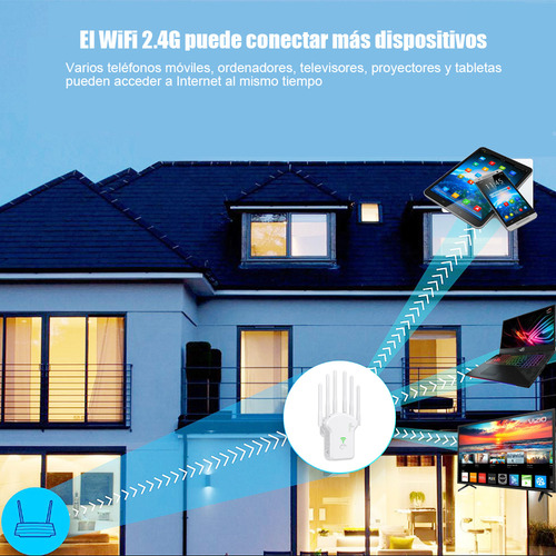 Amplificador Wifi Señal Keyuan 300 Mbps Extensor De Rango Red Inalámbrico 6 Antenas Para Oficina Y Hogar