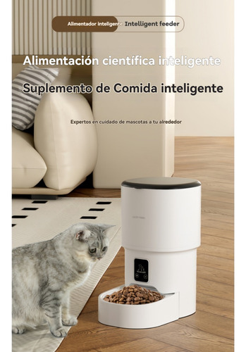 Dispensador Automático De Alimentos Para Mascotas Blanco 87