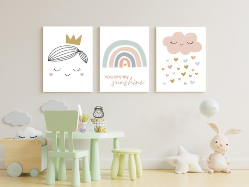 Cuadros Decorativos Infantil Niña A4 Pack | Vinilo Design