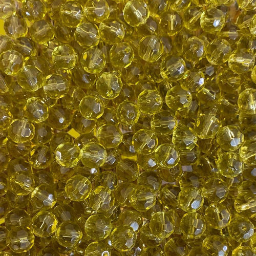 130 Miçangas Contas De Cristal Vidro 8mm Umbanda E Candomble Cor Dourado Esverdeado