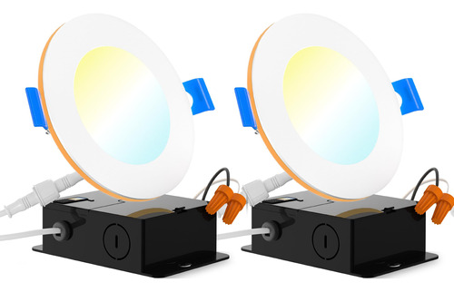 Sunco - Paquete De 2 Luces Led Empotrables Ultrafinas De 4 P