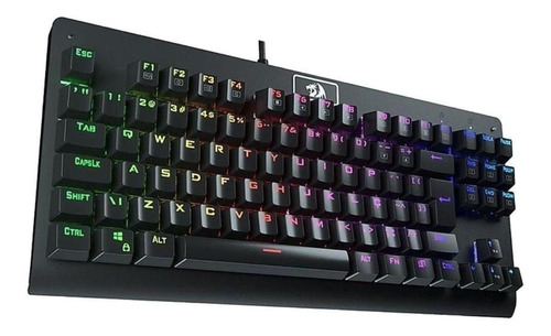 Teclado gamer Redragon Anala K568 QWERTY Outemu Blue inglés US color negro con luz RGB