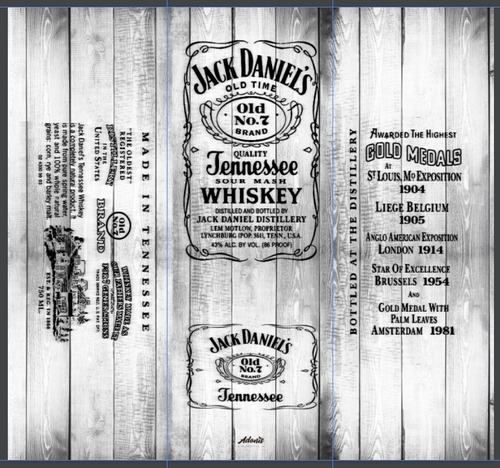 Vinilo Heladera Completa Jack Daniels Textura Madera.