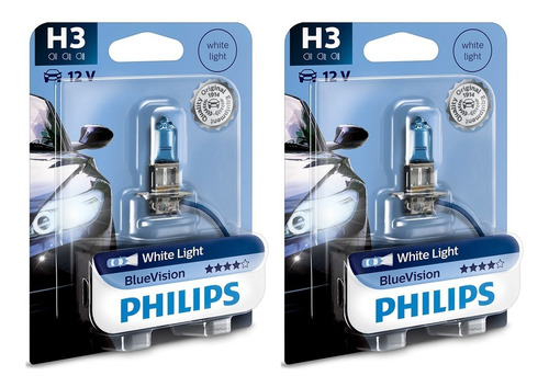 Kit 2 Lampara H3 Philips Blue Vision 12v 55w 4000k