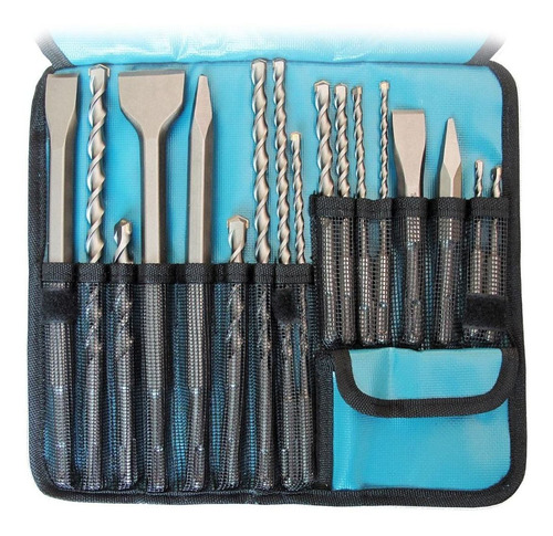 Kit Rotomartillo, Esmeriladora 4 1/2 + Brocas Cincel 17 Pza