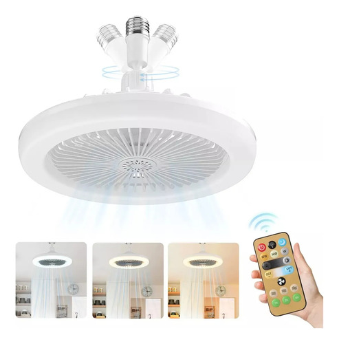 Ventilador Multifunción Con Foco Led De 30 W, Estructura E27