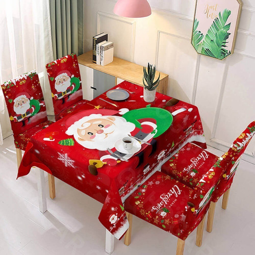 Qw1 4 Fundas Sillas Comedor Asiento Navideños Santa