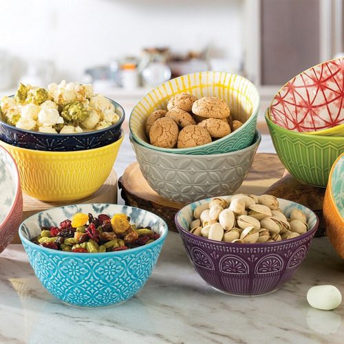 Imagen 3 de 4 de Tazones De Cerámica Bowl 10 Pzas Colores Houseware Signature