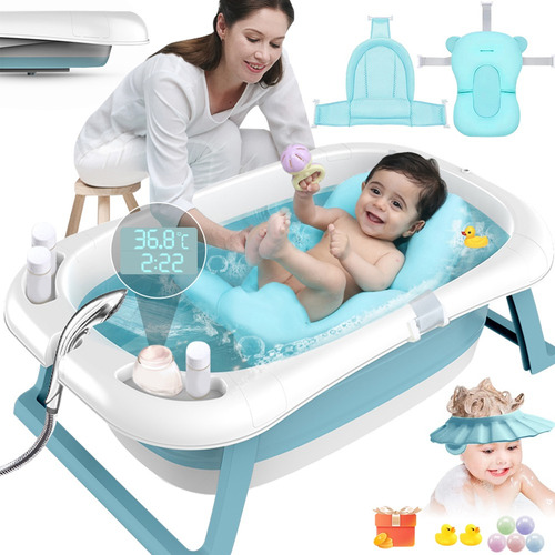 Bañera Tina De Baño Para Bebe Plegable Antideslizante+cojín