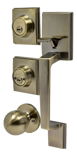 Cerradura Puerta Principal Gatillo Llave-llave Laton Antiguo