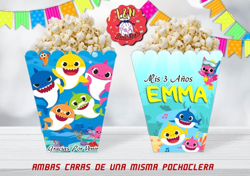 Cajitas Pochocleras Personalizadas, Pack X40 Baby Shark