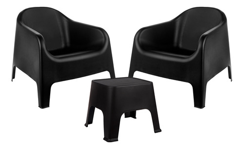 Sillones Skarpo Negros + Mesa Sunset Jardin Garden Life