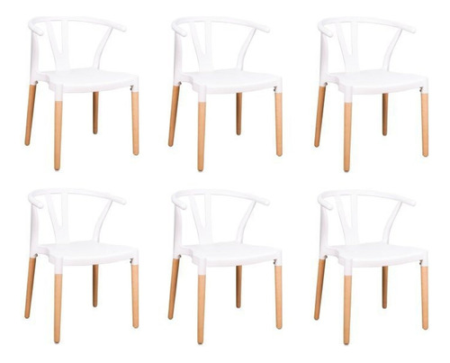 Conjunto 6 Cadeiras Polipropileno Wishbone Yescasa Wt