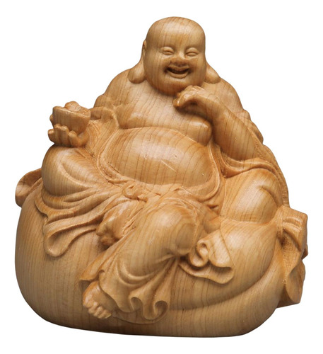 Estatua De Buda De Madera Tallada A Mano Pequeña Para