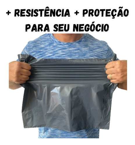 Saco Plástico Segurança Eco Adesivo Cinza 19x25 250un Sedex