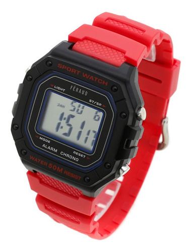 Reloj Feraud Mujer 5544 Digital Wr50 Caucho Crono Alarma