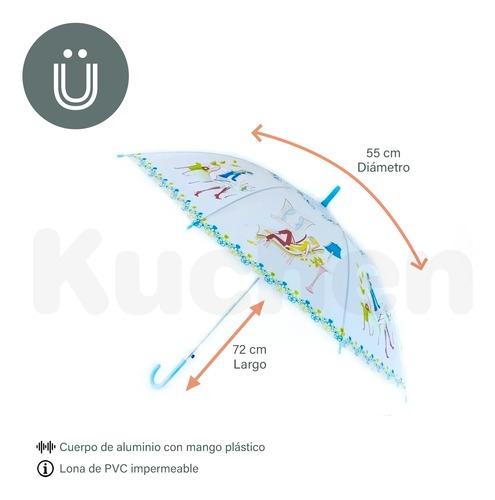Imagen 2 de 7 de Paraguas Automatico Colores Unisex Lluvia