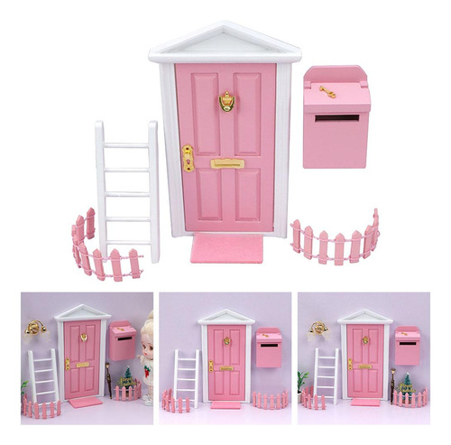 1:12 Muebles De Casa De Muñecas De Madera En Rosa