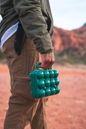 Contenedor De Huevos Para Acampar Y Viajar 12 Huevos Verde