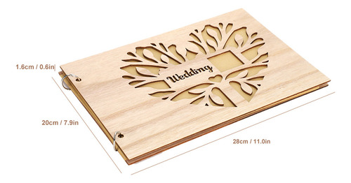 Wj Libro De Visitas, Innovador Álbum De Boda De Madera,