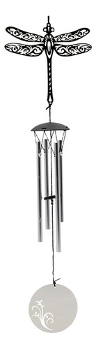 Metal Carillones De Viento Colgante De 4 Tubos Libélula