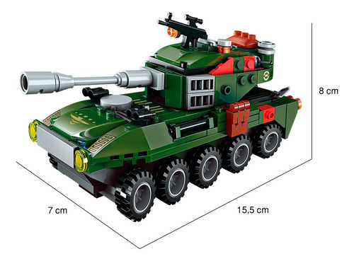 Bloco De Montar 8 Em 1 361 Peças Militar Combat Zones Series