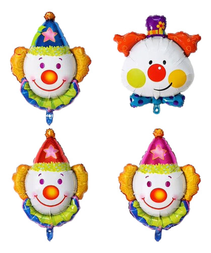 Kit 4 Balão Mix Palhaço Decoração Festa Diversão 60cm Cor Amarelo