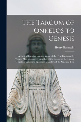 Libro The Targum Of Onkelos To Genesis: A Critical Enquir...
