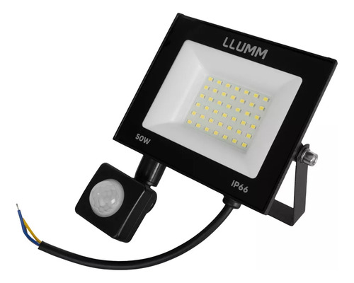 Kit 5 Un Refletor Deep Fit Led 50w Sensor Presença 6500k Branco-frio Ip65 A Prova D'água 127/220V Llumm Bronzearte