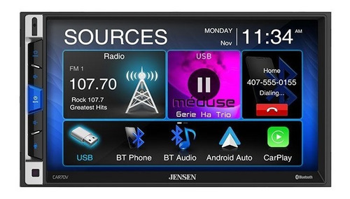 Pantalla Jensen Car70v Android Auto Carplay Medios Digitales