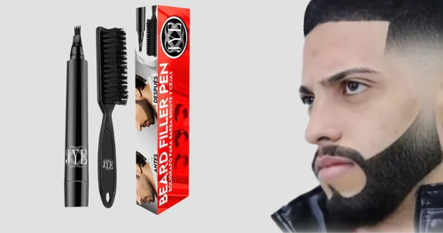 Hombre Cejas Impecables Temporal Pluma Barba L