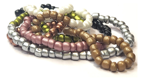 Mostacillon 100gr Esmaltado Bijou Accesorios Collar Pulsera Blanco Perlado 3.5 Mm 4 Mm
