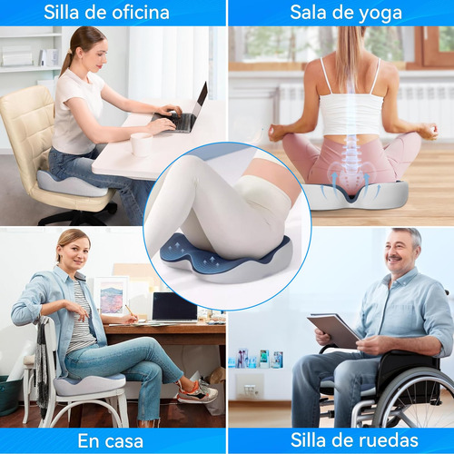 Cojín Para Coxis Y Ciática Lumbar De Espuma Viscoelástica,