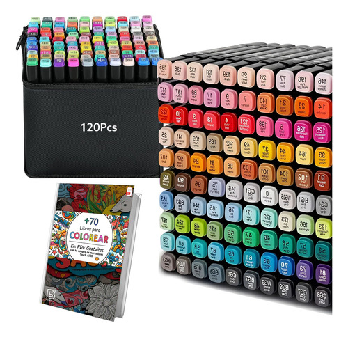 Set De Marcadores Fibrones Touch X120 + Pdf Para Pintar