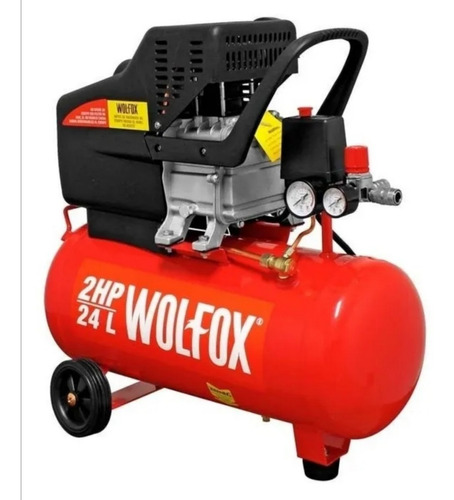 Compresor 24 Litros 2 Hp Wolfox Con Ruedas