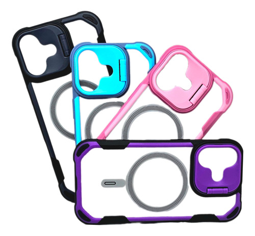 Funda Para Iphone 16 Pro Max Incluye Protector De Pantalla Rosa Bracket Case