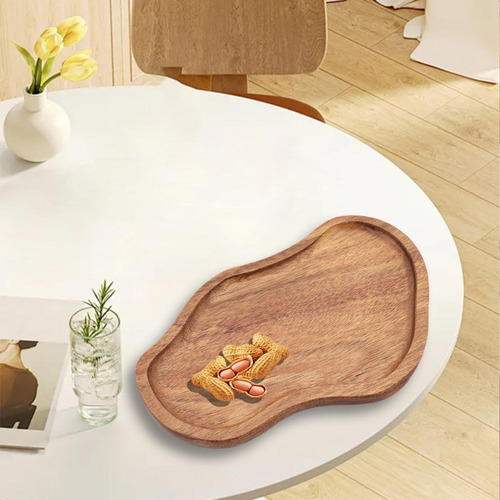 Acacia Madera Sirviendo La Bandeja Placa De Sushi Comida