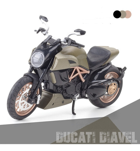 Coche De Metal En Miniatura Ducati Diavel 1:12 Con Sonido Y